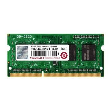 Mémoire PC DDR3L - TRANSCEND - 4 Go - SO DIMM 204 broches - 1600 MHz / PC3L-12800 - CL11
