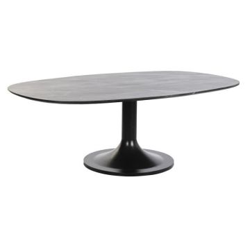 Table basse style item home - Noir métal - Marbre - 120 cm