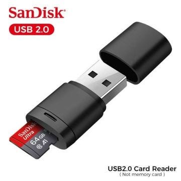 Lecteur de carte USB 2.0 Carte Micro TF SD de classe 10 SanDisk - 100% originale, Sans Carte Mémoire Lecteur de carte USB 2.0 Carte Micro TF SD de classe 10 SanDisk - 100% originale, Sans Carte Mémoire
