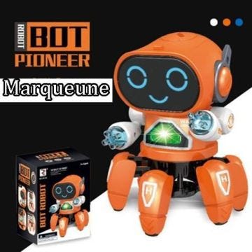 Robot hexapode électrique dansant, musique légère, jouets pour enfants garçons et filles - Orange