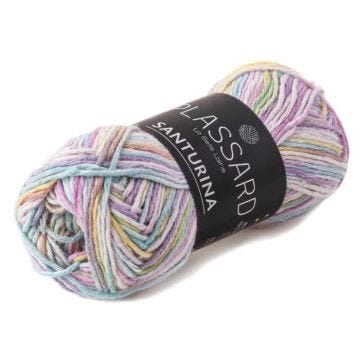 Fil crochet et tricot - PLASSARD - Santurina Vert Pale 70 - Coton et Polyester - Aiguille N°4 - 1 pelote