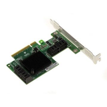 Carte PCIe x8 2.0 SAS + SATA - 6GB - 8 ports internes type SATA 7 points - avec Chipset LSI OEM SAS 2008 - High et Low Profile