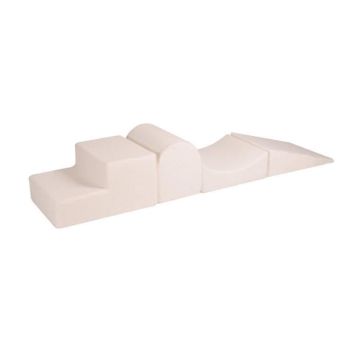 MeowBaby® Aire De Jeux en Mousse BOUCLE Blanc 4 éléments sans piscine à balles