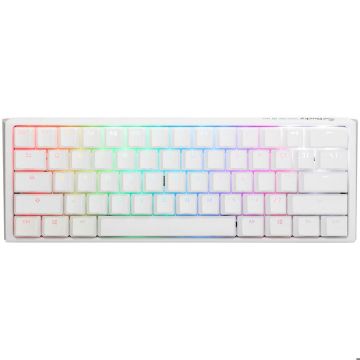Ducky Channel One 3 Mini White (Cherry MX Red) - Clavier haut de gamme - format ultra-compact 60% - interrupteurs mécaniques rouges