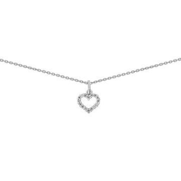 Collier - Brillaxis - Collier Brillaxis or blanc 9 carats coeur oxydes - Couleur de la matière:Blanc Taille/Longueur:42 cm