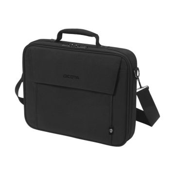 DICOTA Sacoche MULTI BASE Noir Eco pour PC Portable 13"-14.1" Légère avec protection polyester cadre métal et plusieurs compartiment
