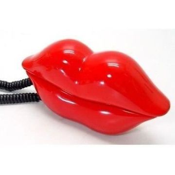 Téléphone à fil lèvres Marilyn Monroe sexy déco - Rouge