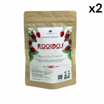 Lot de 2 Infusions CBD Bio "ROOIBOS VANILLE FRAISE" MIND CBD, Chanvre (25%), 2 x 40g