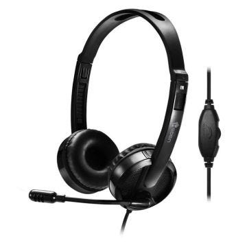 Casque micro - HEDEN - Filaire - Double jack 3.5mm - Micro pivotant - Arceau réglable noir
