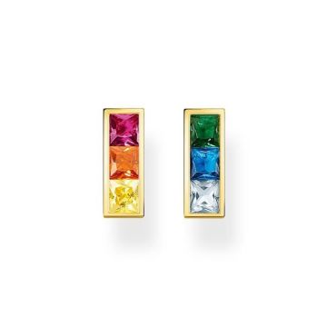 Boucle d'oreille femme - THOMAS SABO - Boucles d'oreilles Thomas Sabo argent doré oxydes arc-en-ciel - Couleur de la matière:Jaune