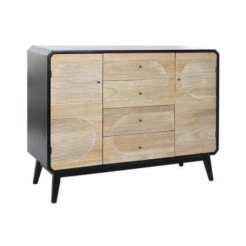buffet noir bois (120 x 40 x 90 cm)