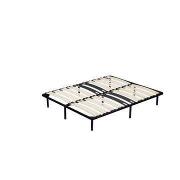 michel - Sommier 120x190 Noir Cadre a lattes Renforc au niveau du bassin 9 Pieds Hauteur 29 cm en Metal - M