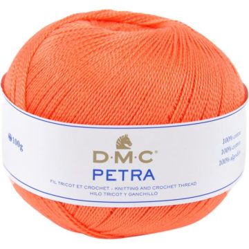 Pelote de laine - 100% coton - Orange - 5608 - DMC - Petra - Longues fibres