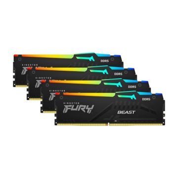 Kit RAM DIMM 128GB DDR5 - KINGSTON - FURY Beast RGB - 5200 MHz - Overclocking - Effets lumineux RGB