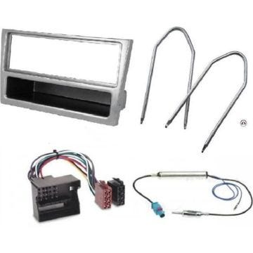 Kit Adaptateur Autoradio 1DIN avec vide-poche argent Opel Corsa C + ISO + FM + Cles - ADNAuto - KITFAC100.014