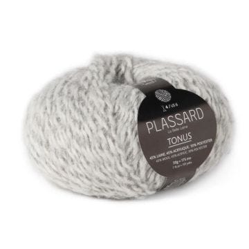 Laine mèche chiné Tonus Gris Clair (10) - PLASSARD - 67002 - Blanc - Gris Clair