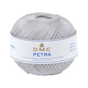 Pelote de laine - 100% coton - Gris - DMC - Petra - Longues fibres