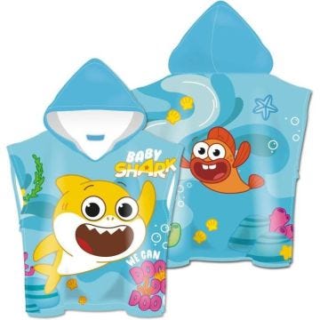BABY SHARK - Poncho microfibre avec capuche 55x55 cm
