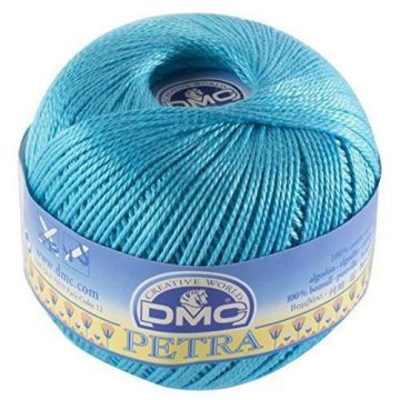 Fil DMC Petra, 100% coton, bleu, Taille 5