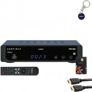 Pack SERVIMAT Récepteur TV satellite Full HD + Carte d'accès TNTSAT V6 + Câble HDMI