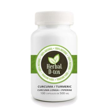 Compléments alimentaires Capsules de Curcuma - Tumeric + 5% Piperine, 100 x 600 mg