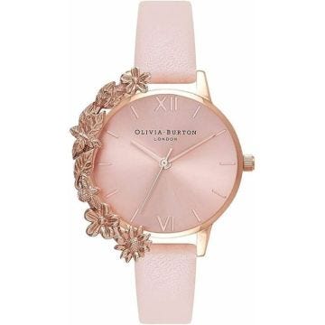 Montre bracelet Olivia burton - OB16CB11 - Montre Analogique a Quartz pour Femme avec Bracelet en Cuir Rose