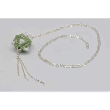 Collier sautoir papier Origami Boule Vert - The cocotte