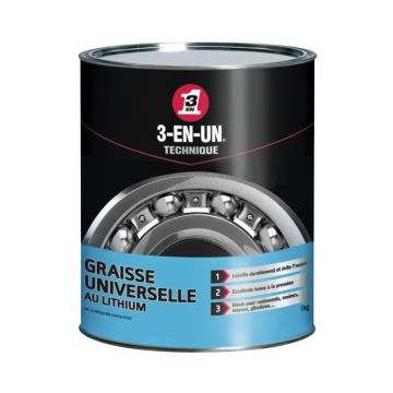 3-EN-UN TECHNIQUE Graisse Universelle au Lithium en pot - 1kg