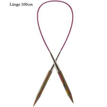 Aiguilles Circulaires Fixes - KnitPro - KP20365 - Bois Multicolore - 100 cm - 3 mm