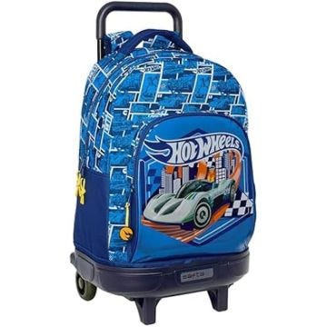 Sac à dos à roulettes Hot Wheels Sonny - SAFTA - Compact Amovible Bleu - Enfant Primaire