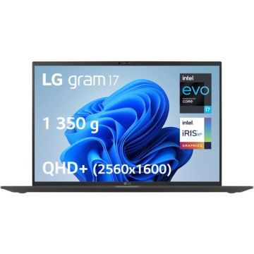 LG PC portable gram 7Z90R-AD78F i7/32/1 17 Intel Core i7-1360P 32 Go RAM 1024 Go SSD Noir - 8806084004956