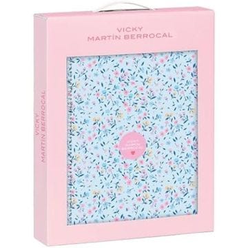Set cadeau Safta VMB PARAÍSO - Lot de 3 - Papeterie - 28 x 6 x 35 cm - Bleu clair/Rose clair