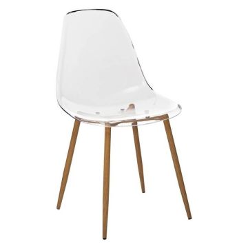 Chaise ATMOSPHERA TAHO – Scandinave moderne, polycarbonate & bois, blanc