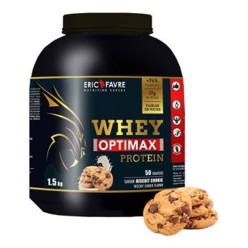 Whey concentrée Eric Favre - Whey Optimax Protein - Biscuit Cookie 1500g