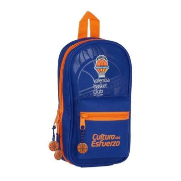 Plumier sac à dos - SAFTA - Valence - Bleu et Orange - 4 trousses incluses - Polyester résistant
