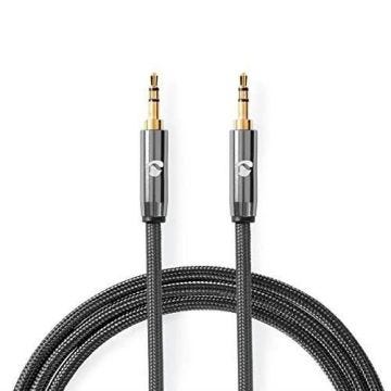 Câble Audio stéréo - 3,5 mm mâle vers 3,5 mm mâle - Gris métal - câble tressé