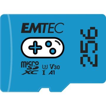 Carte mémoire - EMTEC - Gaming microSD UHS I U3 V30 A1 A2 - 256 Go Bleu