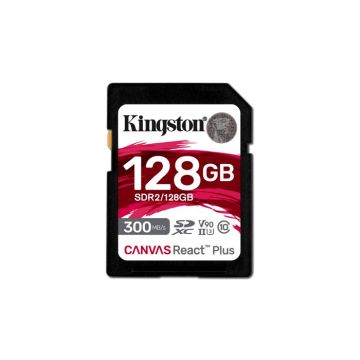 Kingston Memory card SD 128GB Canvas React Plus 300/260 UHS-II U3 - 0740617301960