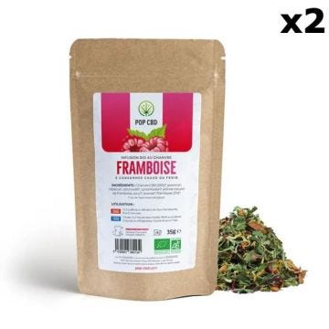 Infusion Bio Framboise, au Chanvre CBD - 2 sachets