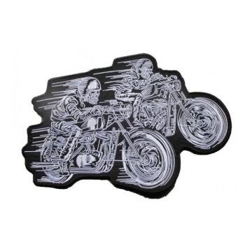 Patch Moto - Gros Format - Thermocollant - Noir - Motif Motos - 33x22 cm