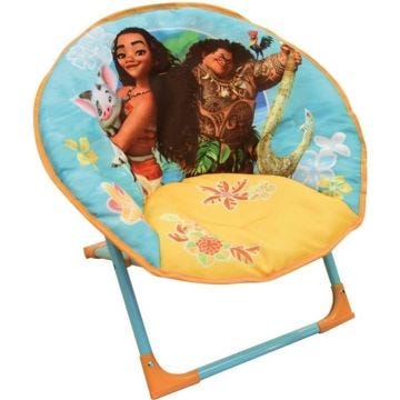 Siège Lune Vaiana Fun House pour enfant - Fille - 3 ans et plus - Tissu polyester et armature acier