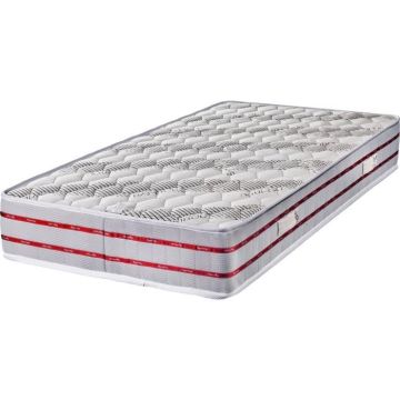 Matelas 120x190 x 21 cm + Alèse + Oreiller Visco - Ferme - Tissu Bambou - Aertech+ 35 Kg-m3 HR Dernière Génération - 5 Zones de Con