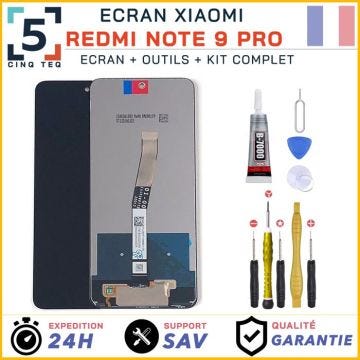 Ecran Remplacement pour Xiaomi Redmi Note 9 Pro + Tactile + Outils + Colle