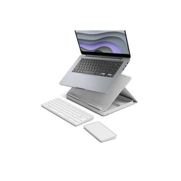 Kit de télétravail - Logitech - Casa Pop Up Desk - Clavier sans fil Azerty - Support inclus - Pavé tactile