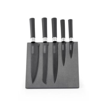 Lot 5 Couteaux Inox Avec Support Magnétique Slate Kitchencook