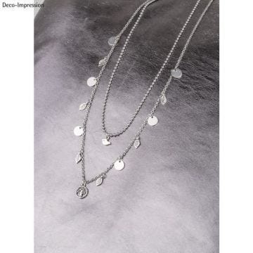 Mini-pendentifs en métal Feuille, argent, 9x5mm, sct.-LS 6pces