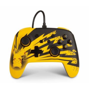 Manette de jeu - POWER A - Pikachu Lightning - Filaire - Jaune - Vibration Oui