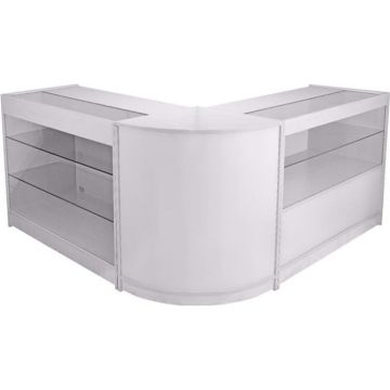 Pack Pegasus - Vitrines Comptoirs Blanc Brillant - 1 Comptoir CM60 - 1 Comptoir C1200 - 1 Comptoir K1200