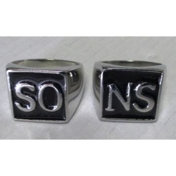 2 chevalieres SONS of anarchy inox rectangulaire SOA biker motard