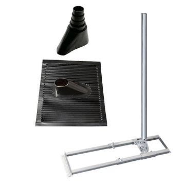 Support de chevrons - HD4K - Fixation Antenne Parabole - Acier Galvanisé - Mât 1m - Noir